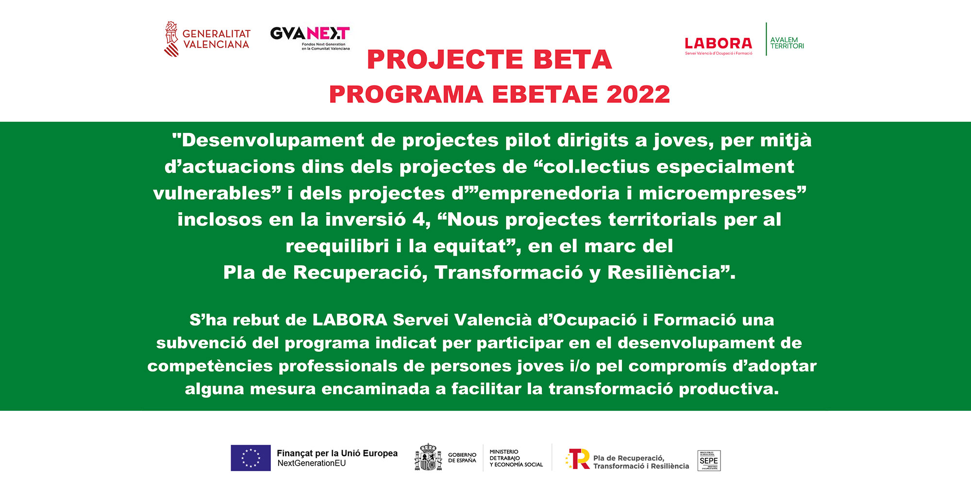 Programa EBETAE 2022 - Labora
